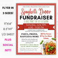 pasta night fundraiser flyers for any charity organization